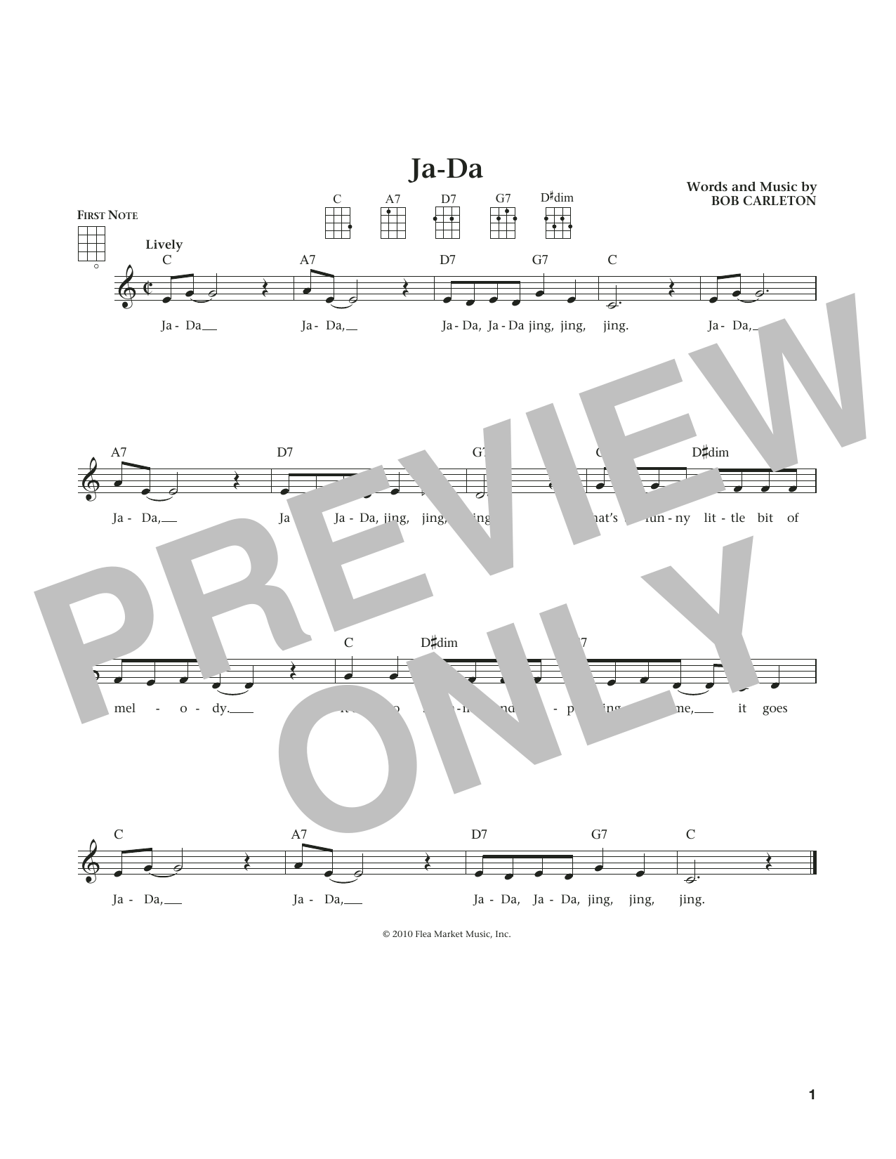 Download Bob Carleton Ja-Da (from The Daily Ukulele) (arr. Li Sheet Music