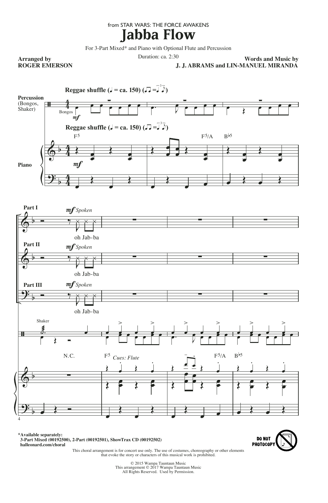 Download Roger Emerson Jabba Flow (from Star Wars: The Force A Sheet Music