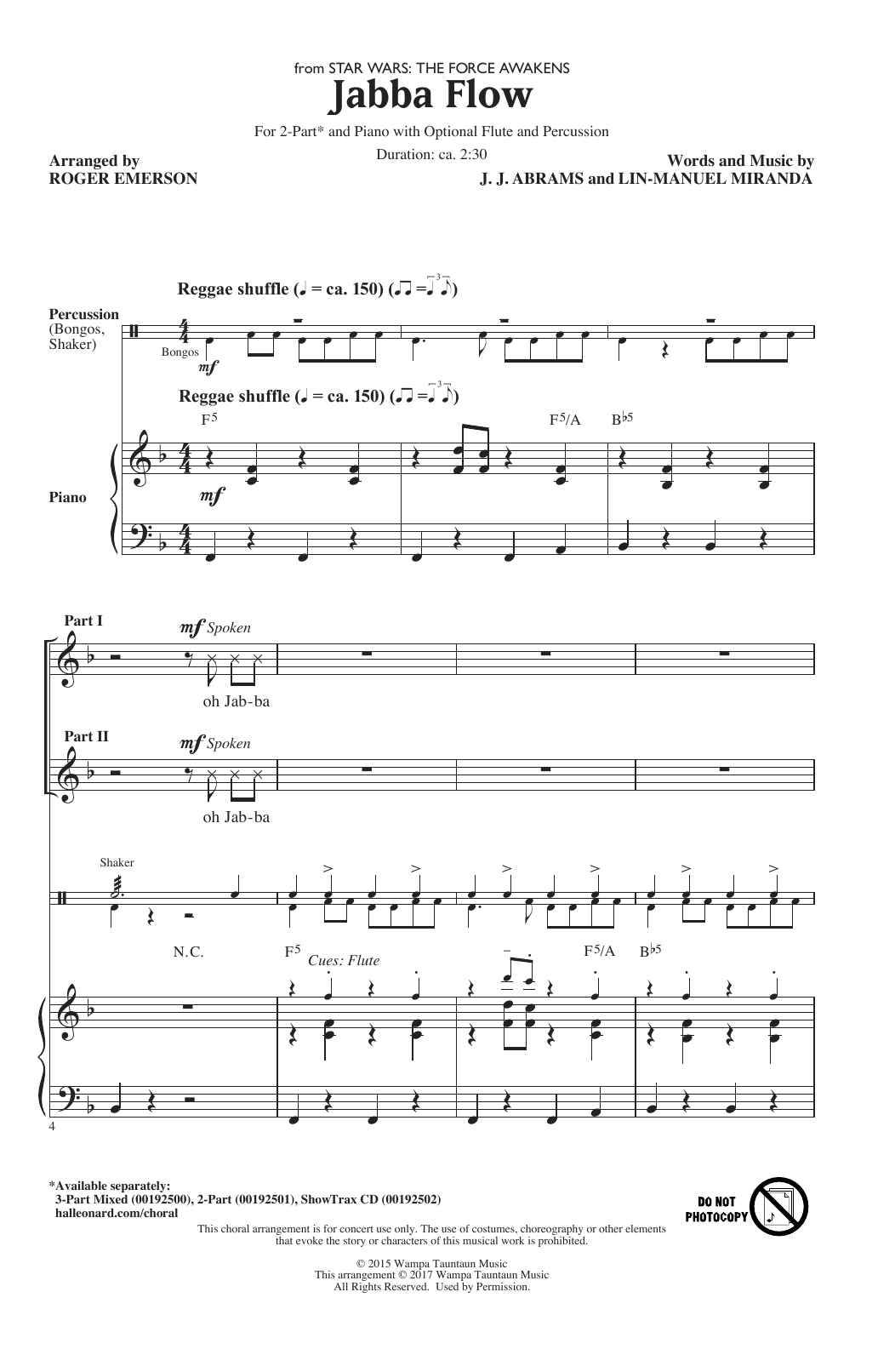 Download Roger Emerson Jabba Flow (from Star Wars: The Force A Sheet Music