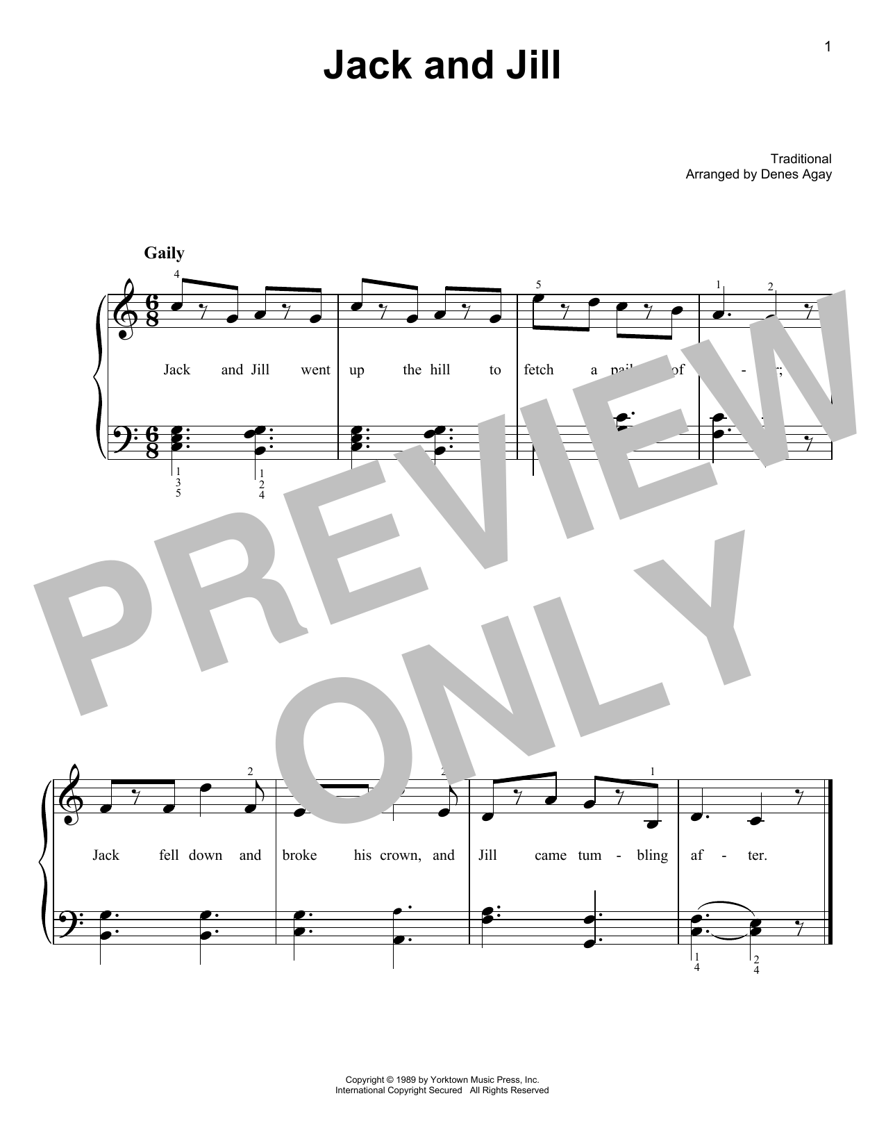 Download Traditional Jack And Jill (arr. Denes Agay) Sheet Music