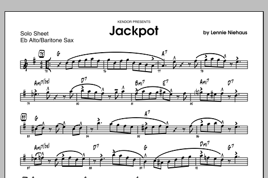 Download Lennie Niehaus Jackpot - Solo Sheet - Alto Sax Sheet Music