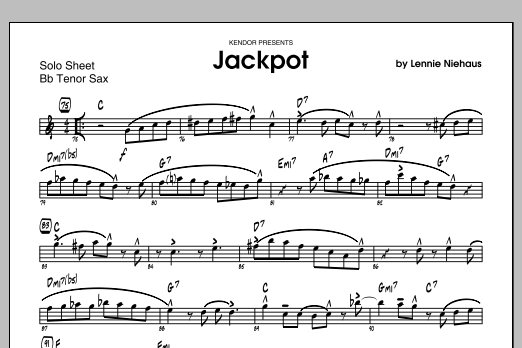Download Lennie Niehaus Jackpot - Solo Sheet - Tenor Sax Sheet Music