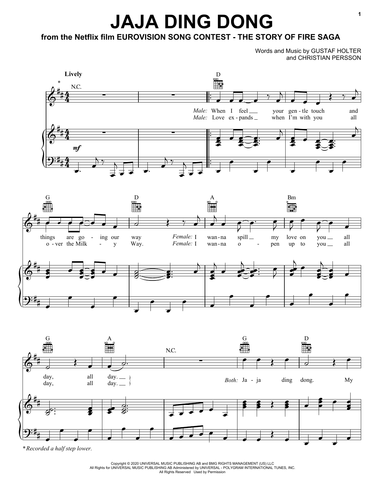 Download Will Ferrell & My Marianne Jaja Ding Dong (from Eurovision Song Co Sheet Music