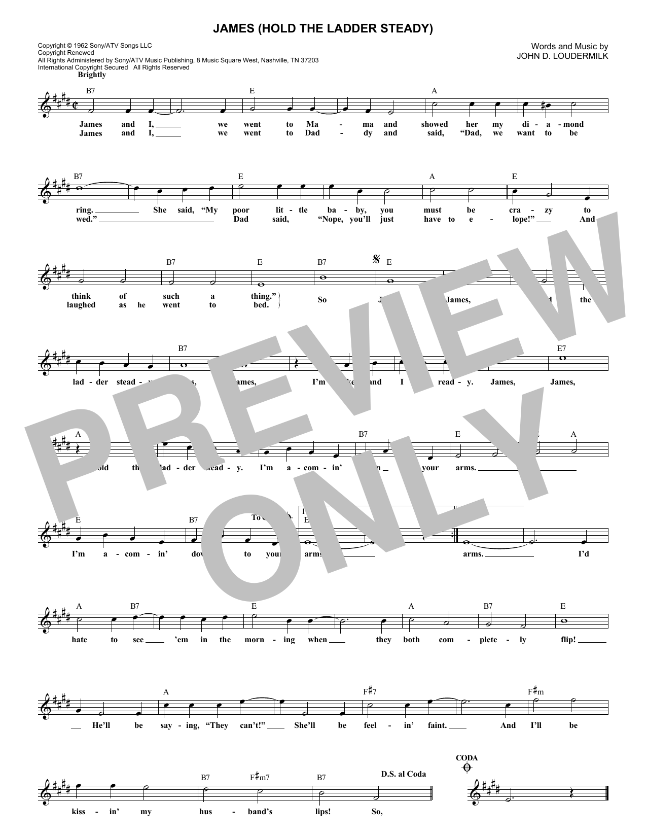 Download Sue Thompson James (Hold The Ladder Steady) Sheet Music