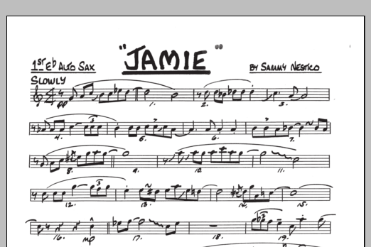 Download Sammy Nestico Jamie - 1st Eb Alto Saxophone Sheet Music