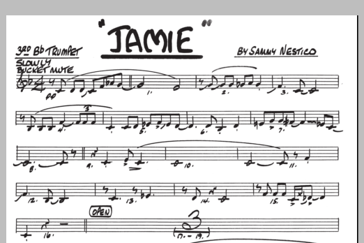 Download Sammy Nestico Jamie - 3rd Bb Trumpet Sheet Music