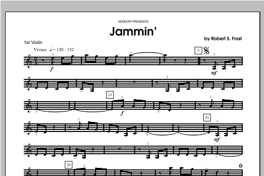 Download Frost Jammin' - Violin 1 Sheet Music