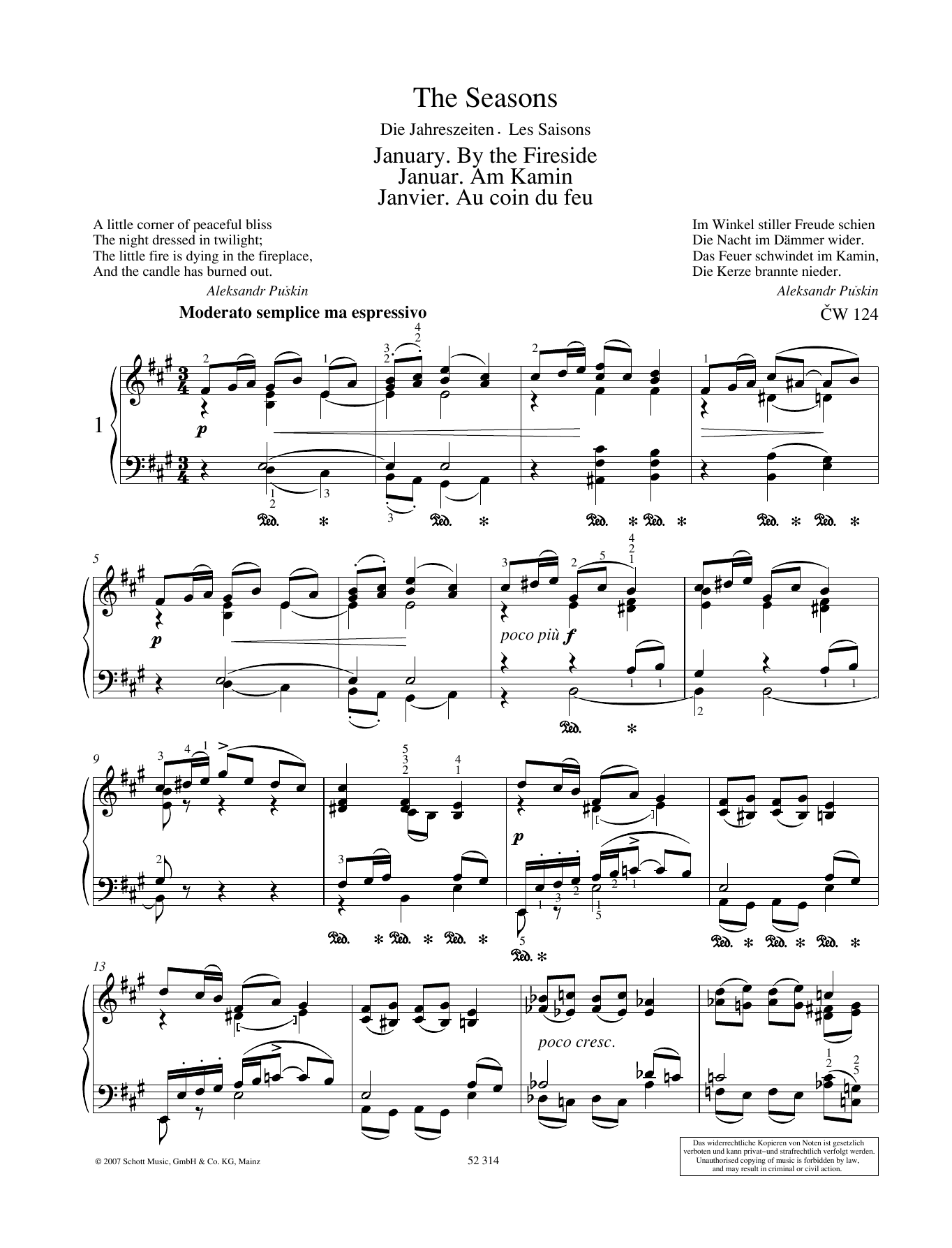 Download Pyotr Il'yich Tchaikovsky January Sheet Music