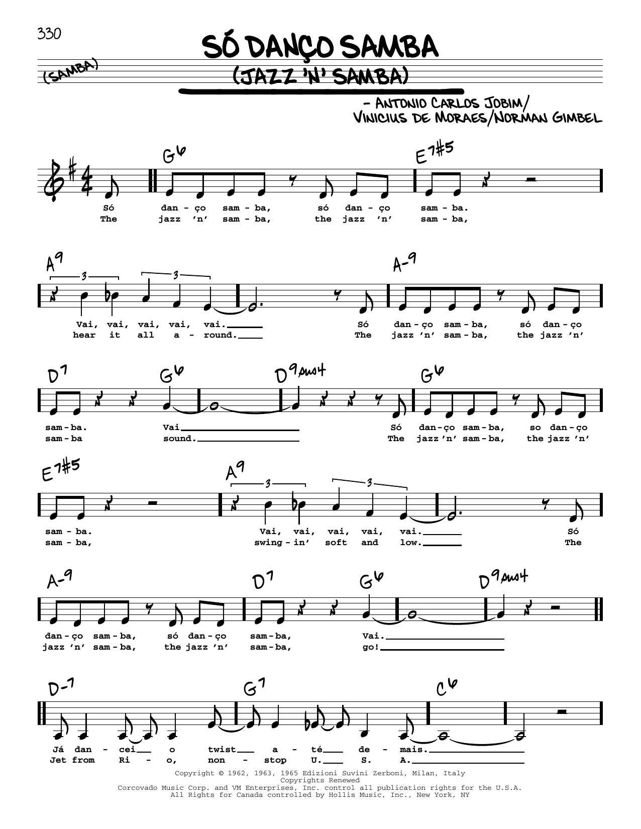 Antonio Carlos Jobim Jazz 'N' Samba (So Danco Samba) (Low Voice) sheet music notes printable PDF score