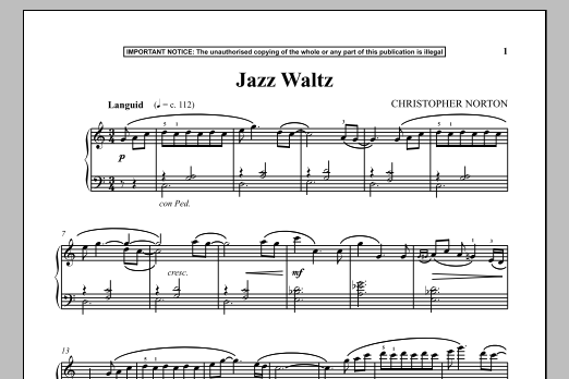 Download Christopher Norton Jazz Waltz Sheet Music