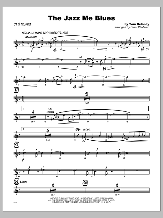 Download Wallarab Jazz Me Blues, The - 1st Bb Trumpet Sheet Music