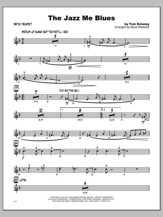 Download Wallarab Jazz Me Blues, The - 3rd Bb Trumpet Sheet Music