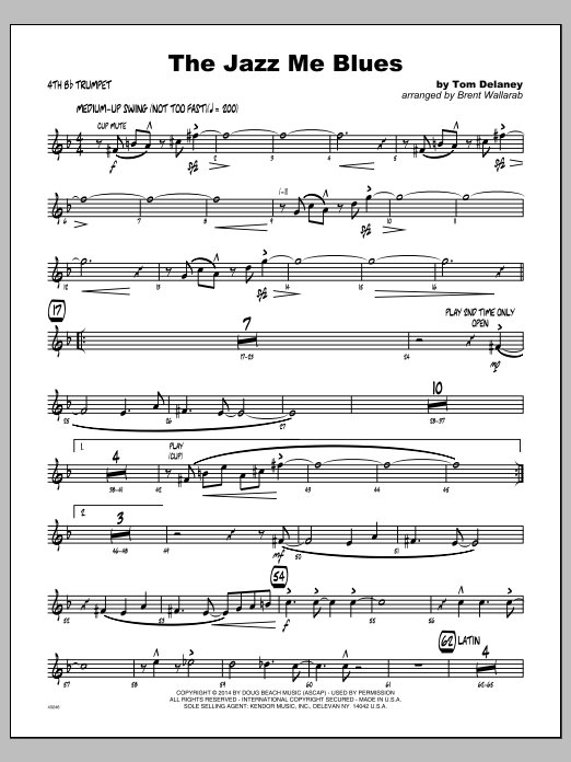 Download Wallarab Jazz Me Blues, The - 4th Bb Trumpet Sheet Music