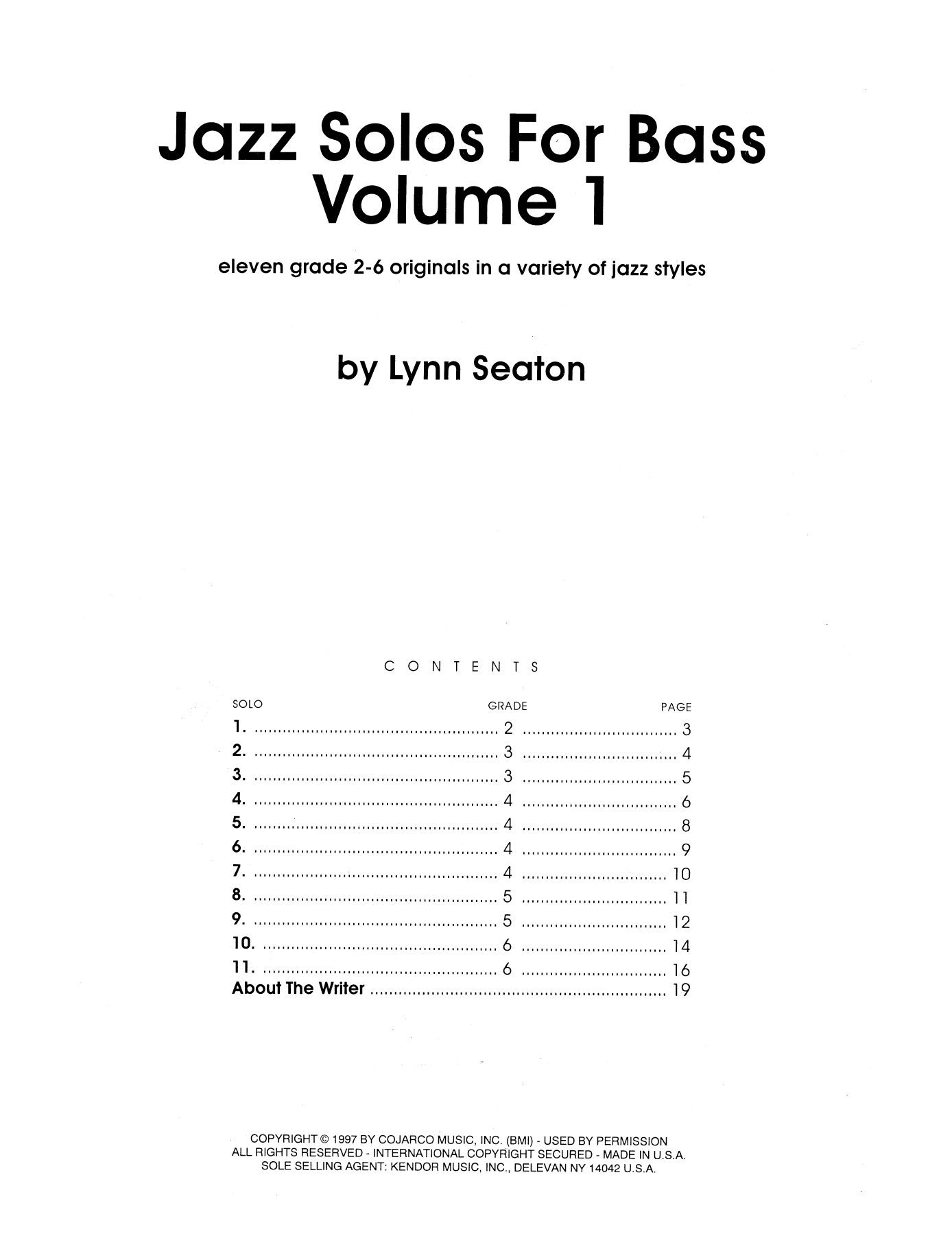 Download Lynn Seaton Jazz Solos For Bass, Volume 1 Sheet Music