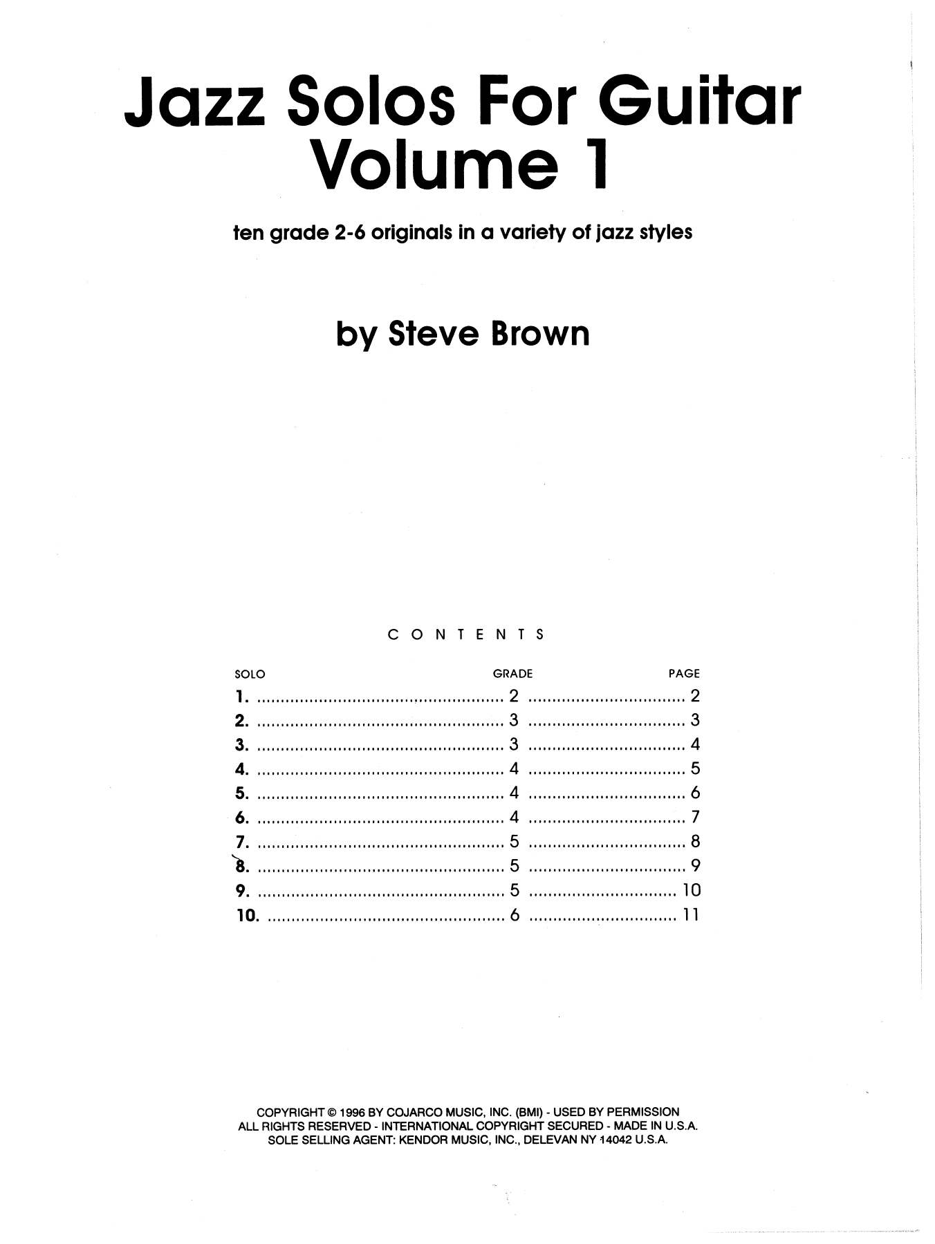 Download Steve Brown Jazz Solos For Guitar, Volume 1 Sheet Music