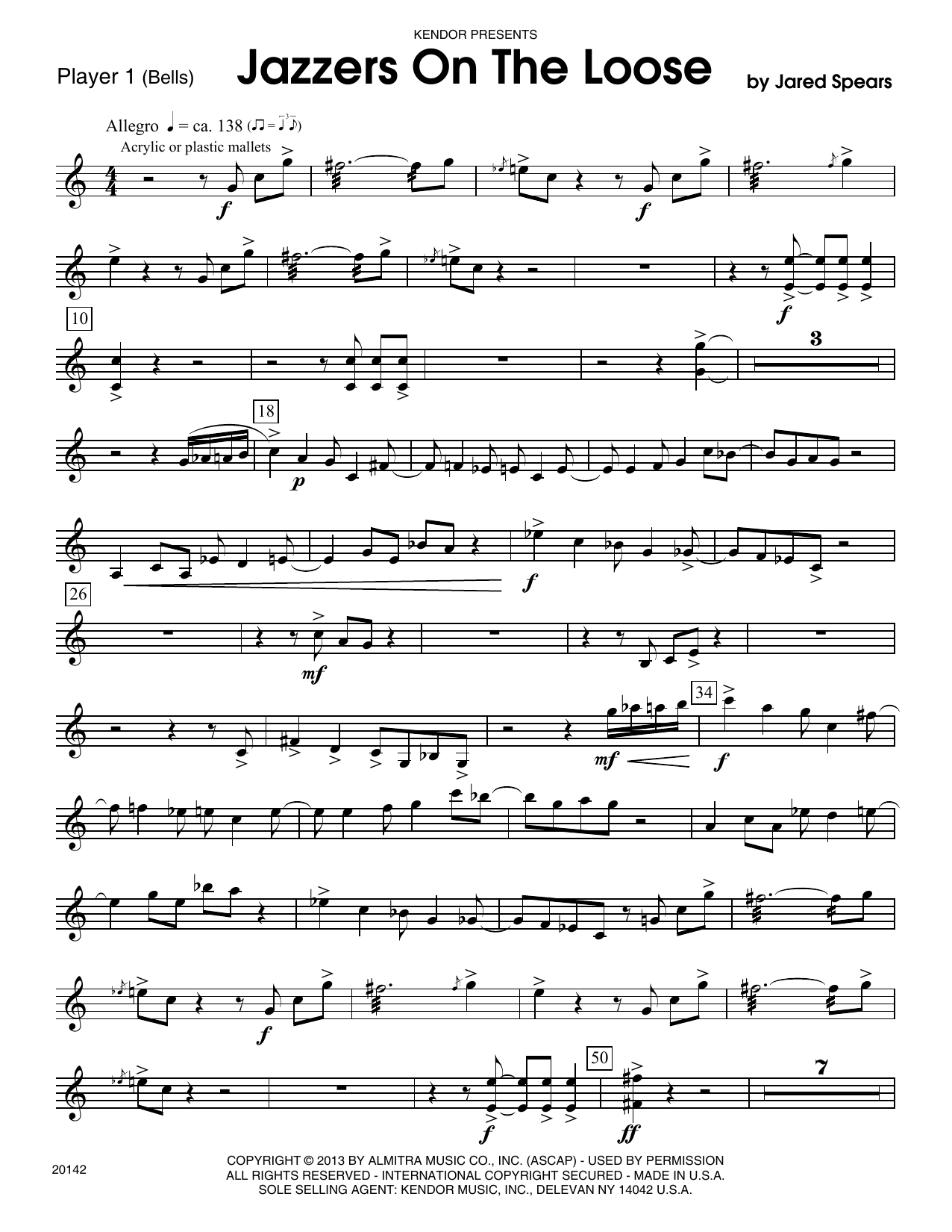 Download Jared Spears Jazzers On The Loose - Bells Sheet Music