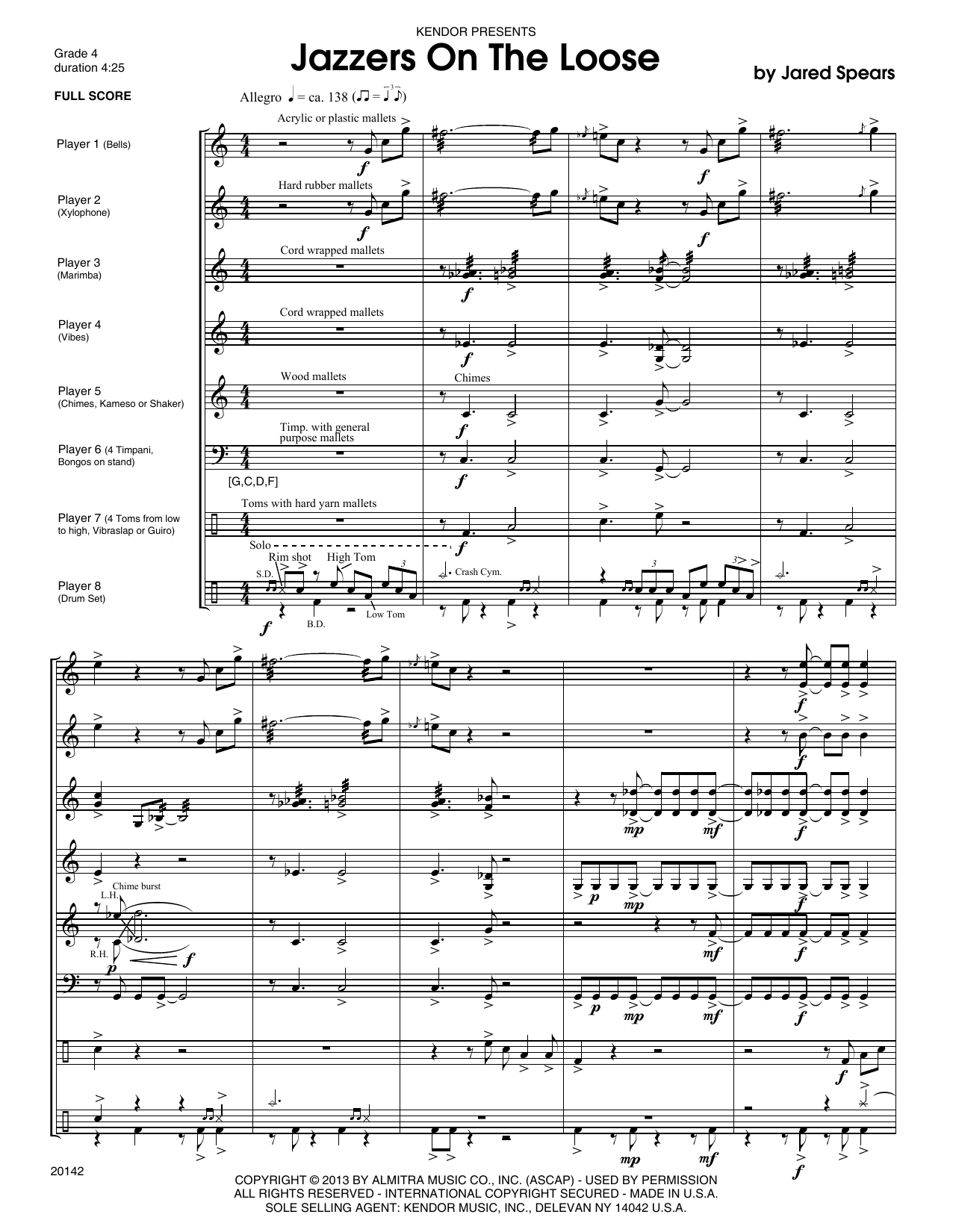 Download Jared Spears Jazzers On The Loose - Full Score Sheet Music