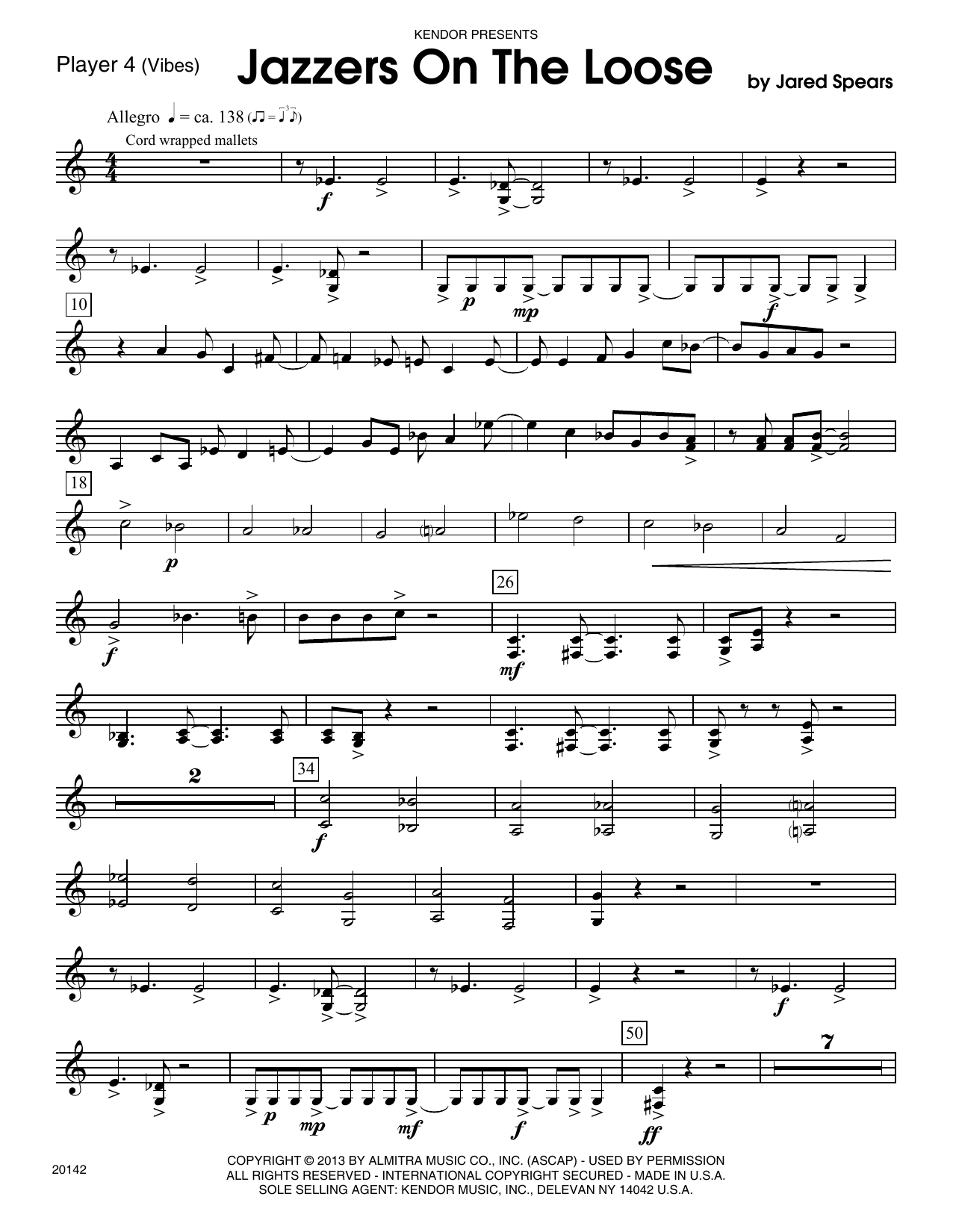 Download Jared Spears Jazzers On The Loose - Vibes Sheet Music