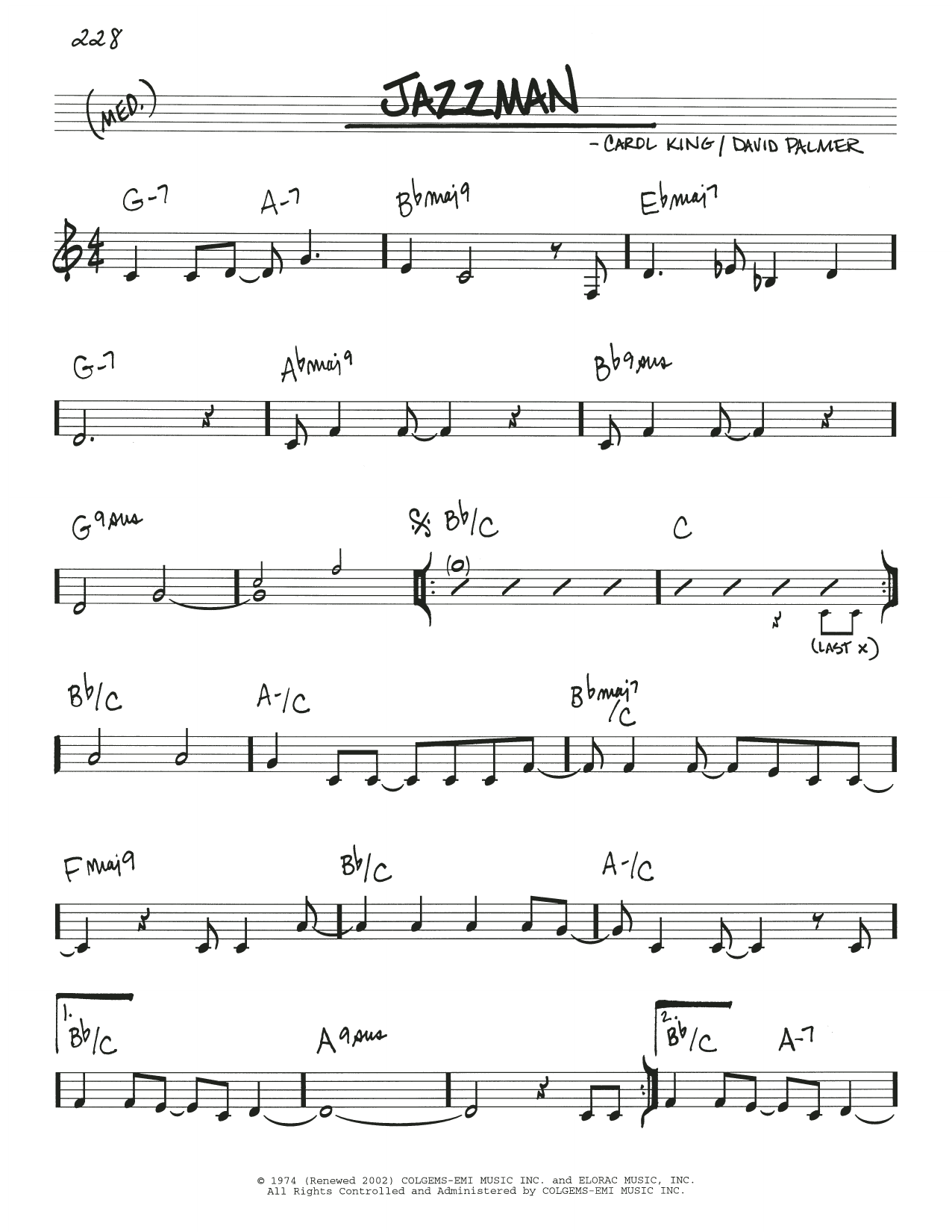 Download Carole King Jazzman Sheet Music