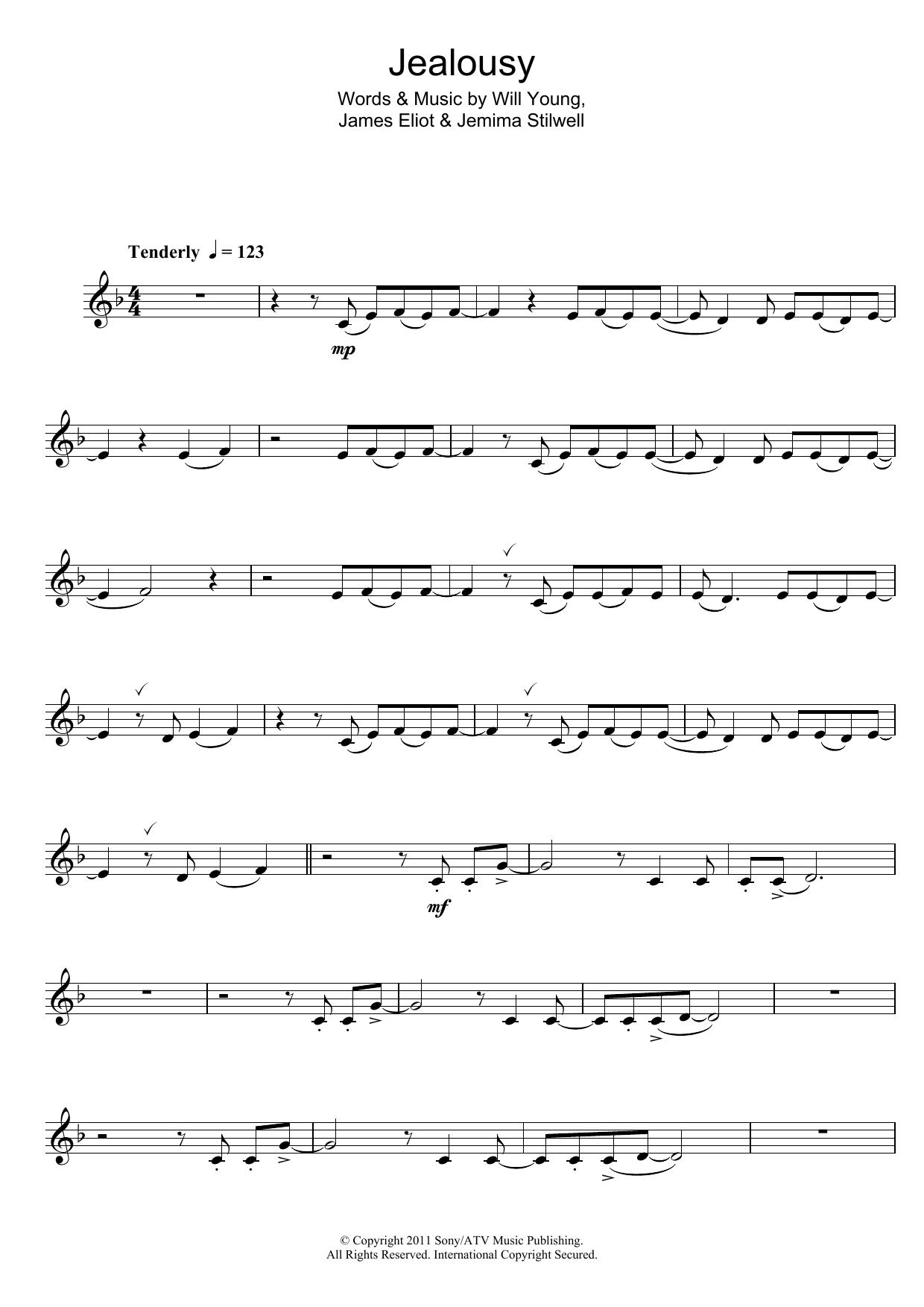 Download Will Young Jealousy Sheet Music
