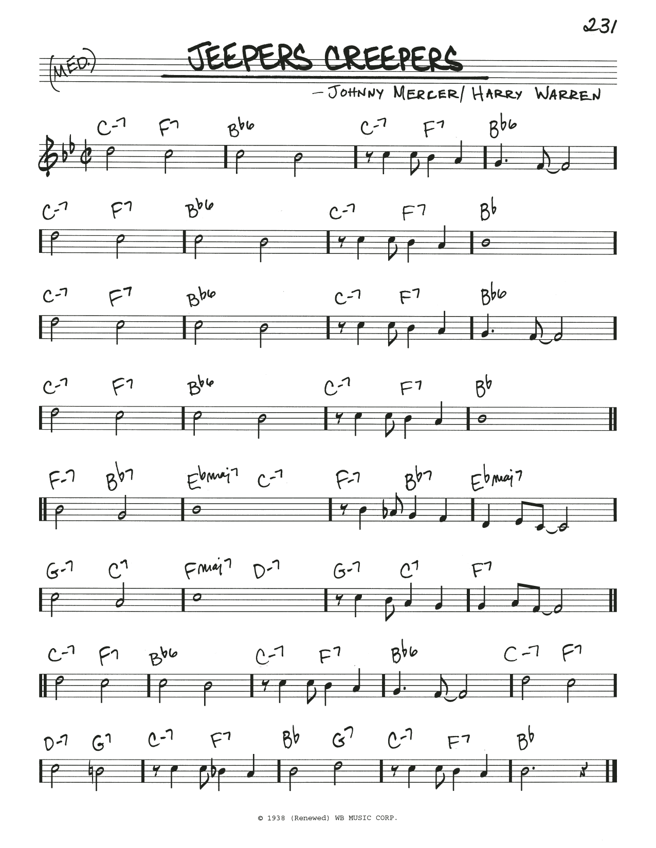 Download Johnny Mercer Jeepers Creepers Sheet Music