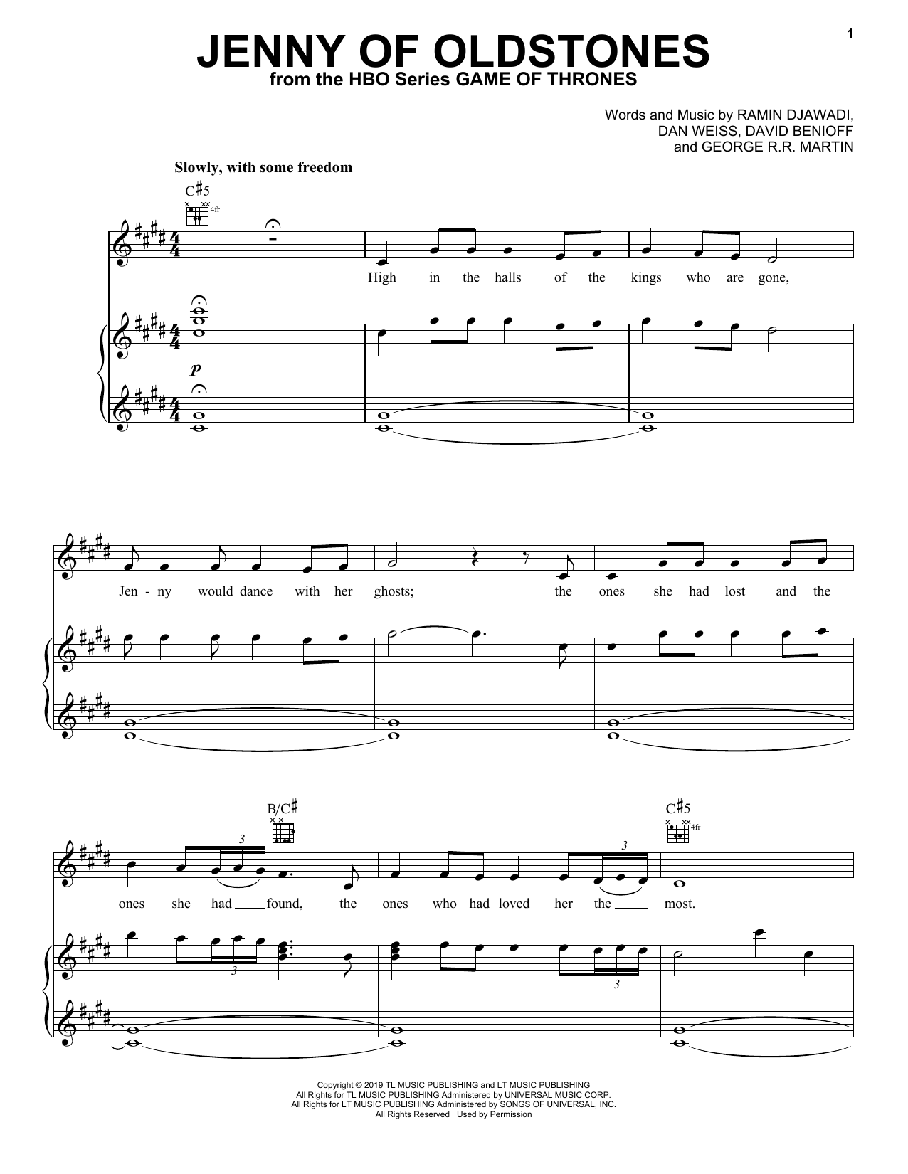 Download Florence And The Machine Jenny Of Oldstones (from Game of Throne Sheet Music