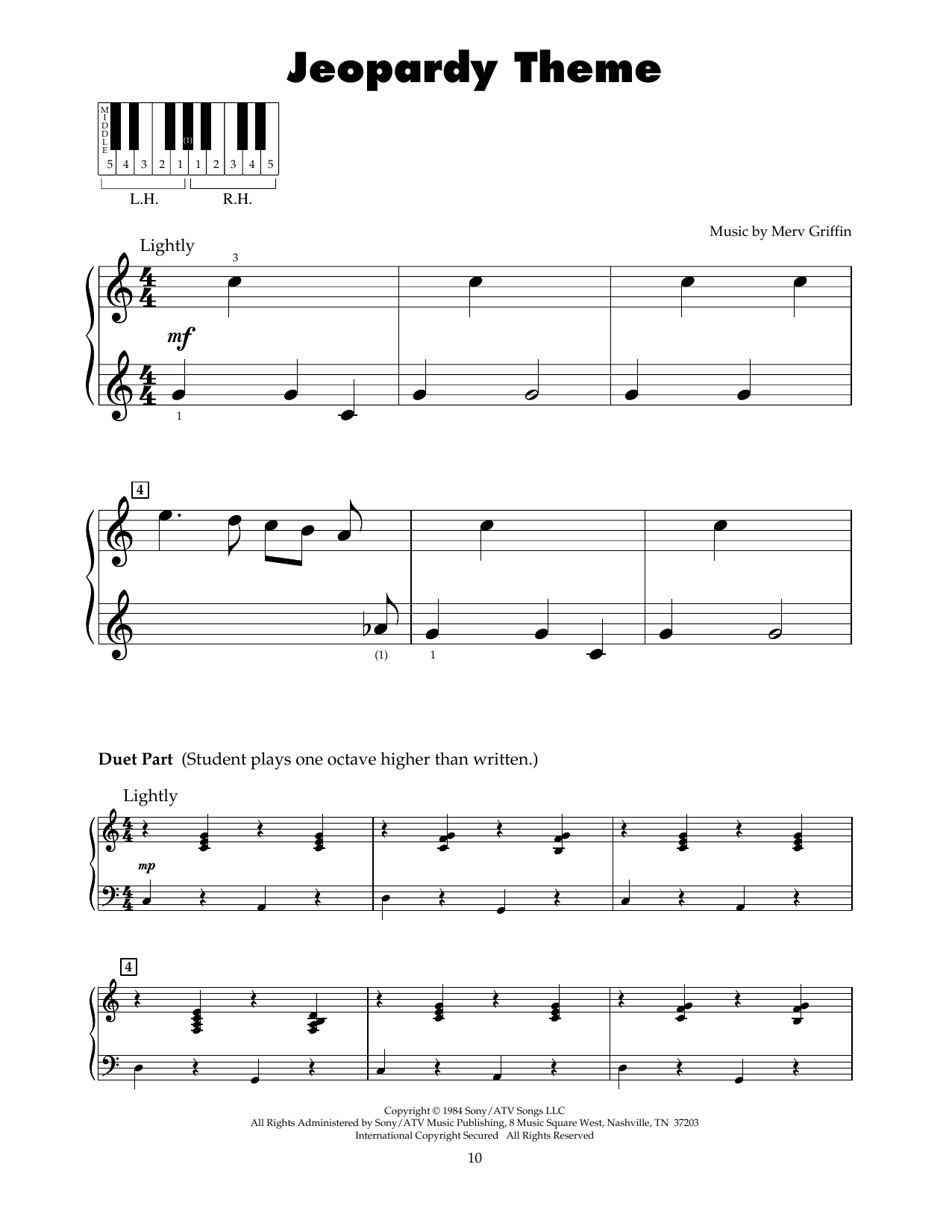 Download Merv Griffin Jeopardy Theme Sheet Music