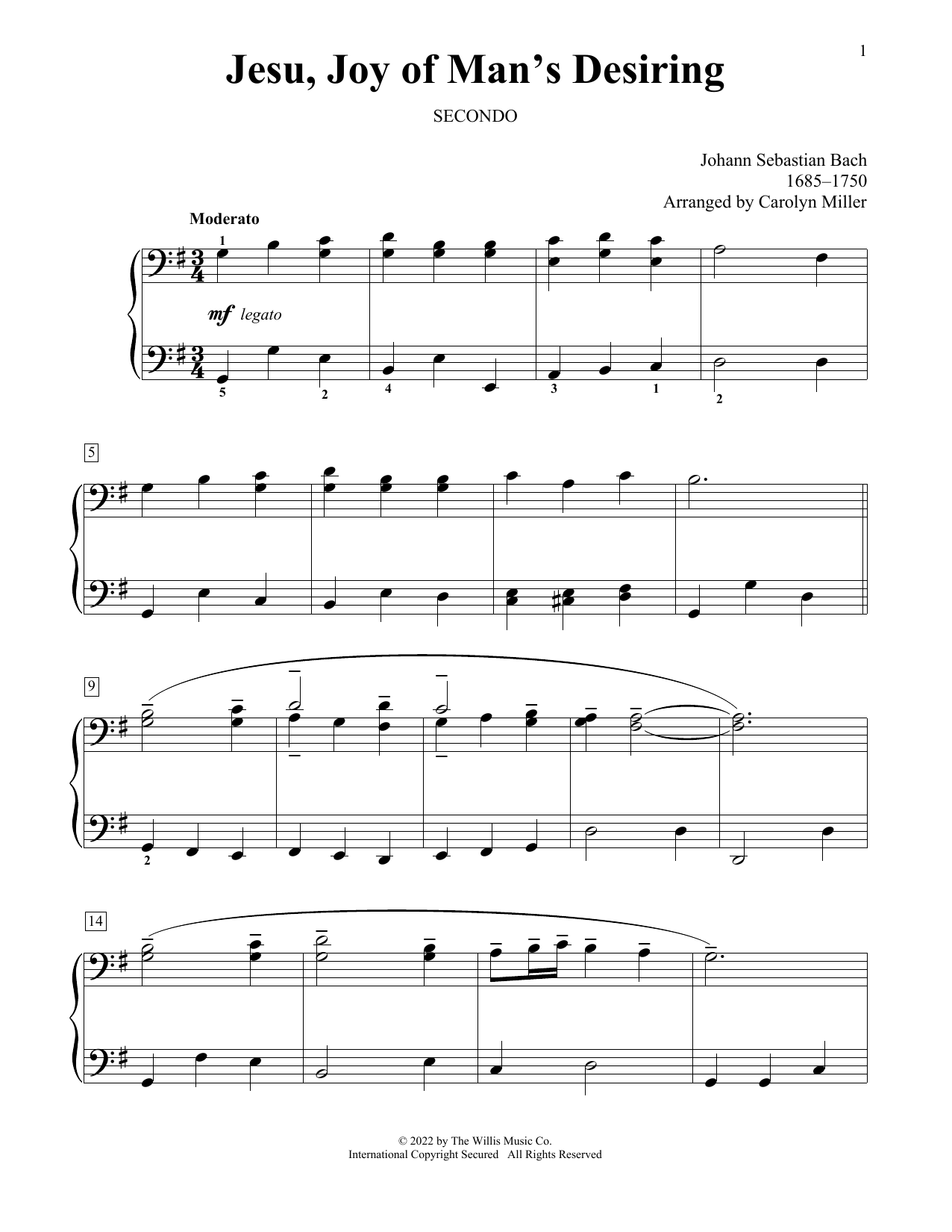 Download Johann Sebastian Bach Jesu, Joy Of Man's Desiring (arr. Carol Sheet Music