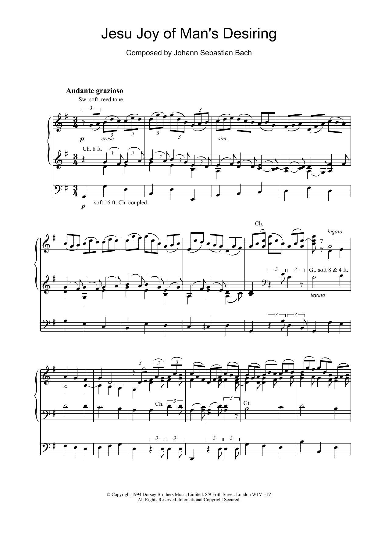 Download Johann Sebastian Bach Jesu, Joy Of Man's Desiring (from Canta Sheet Music