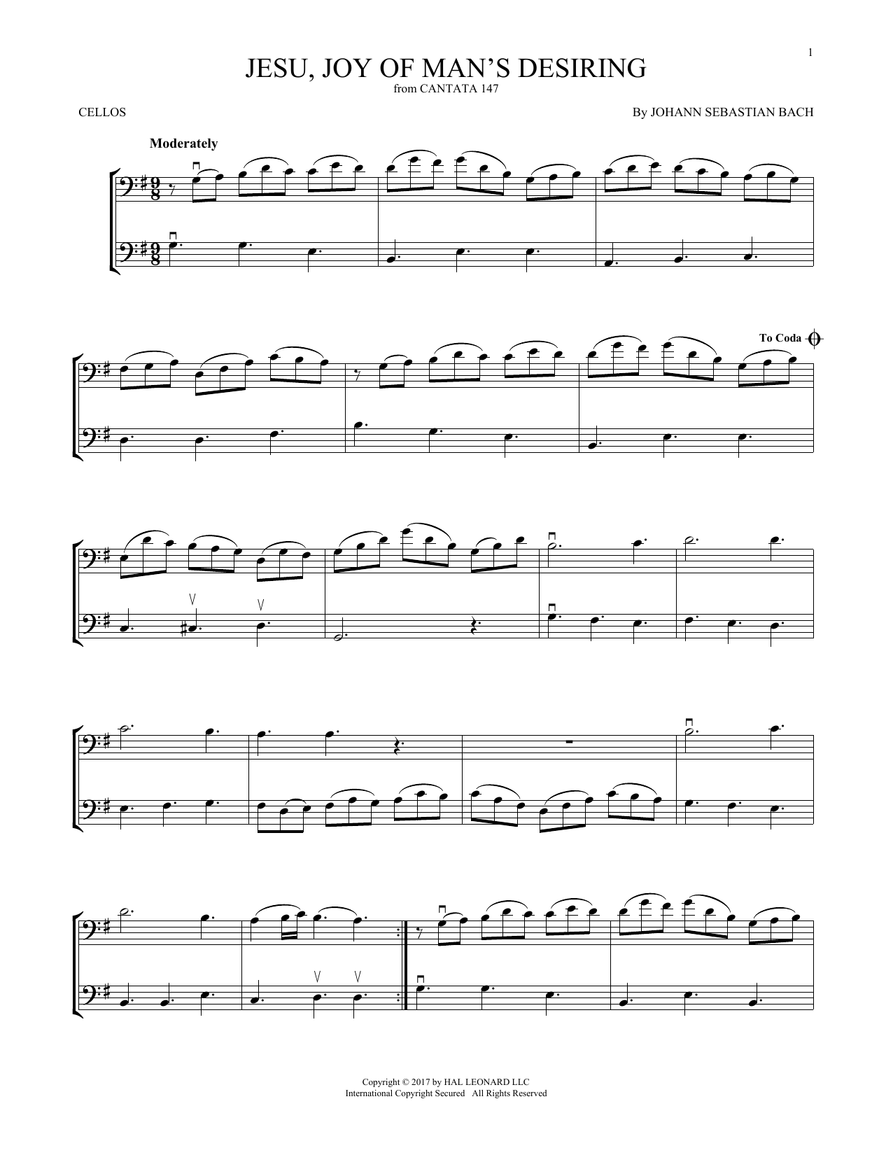 Download Johann Sebastian Bach Jesu, Joy Of Man's Desiring Sheet Music