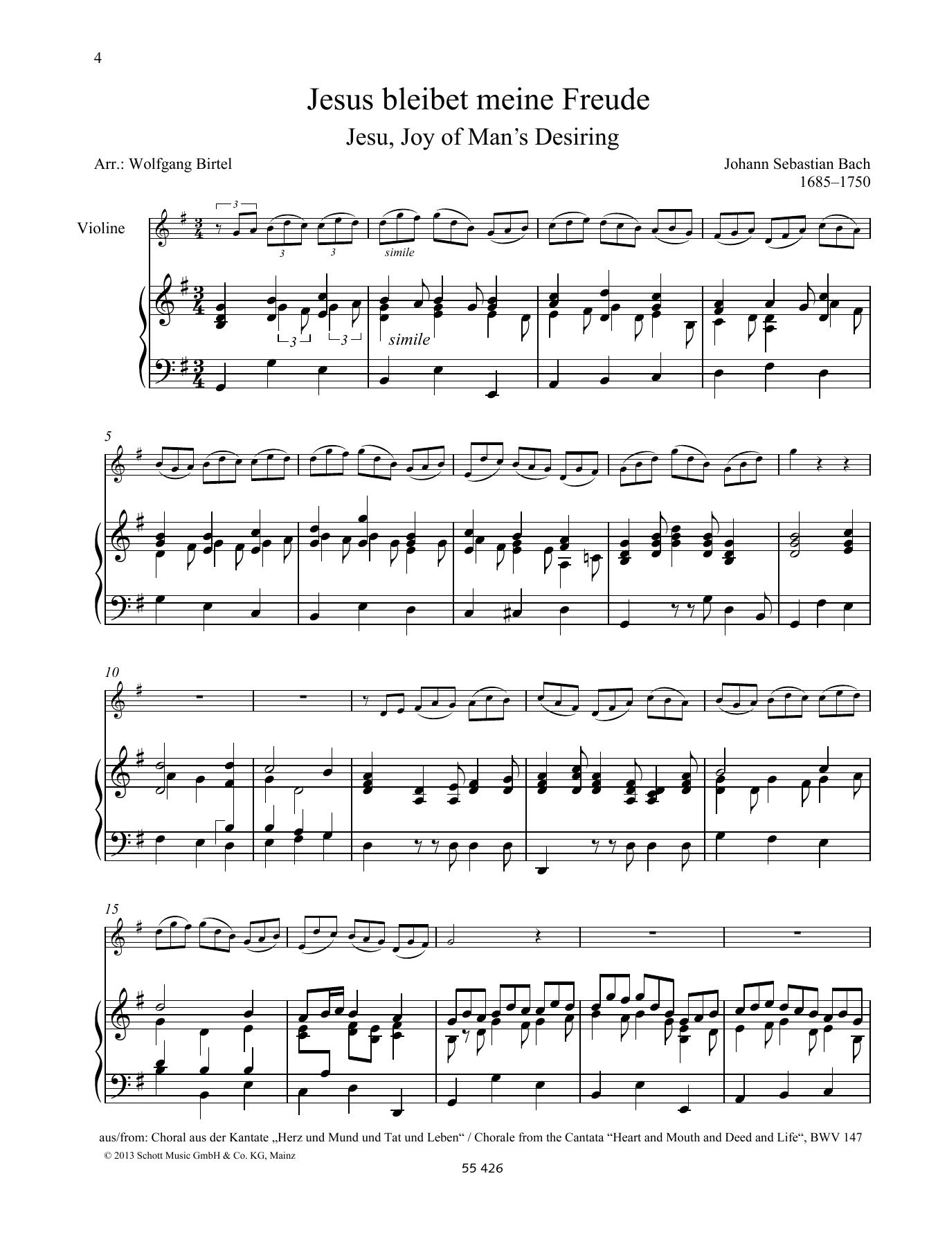 Download Johann Sebastian Bach Jesu, Joy of Man's Desiring Sheet Music