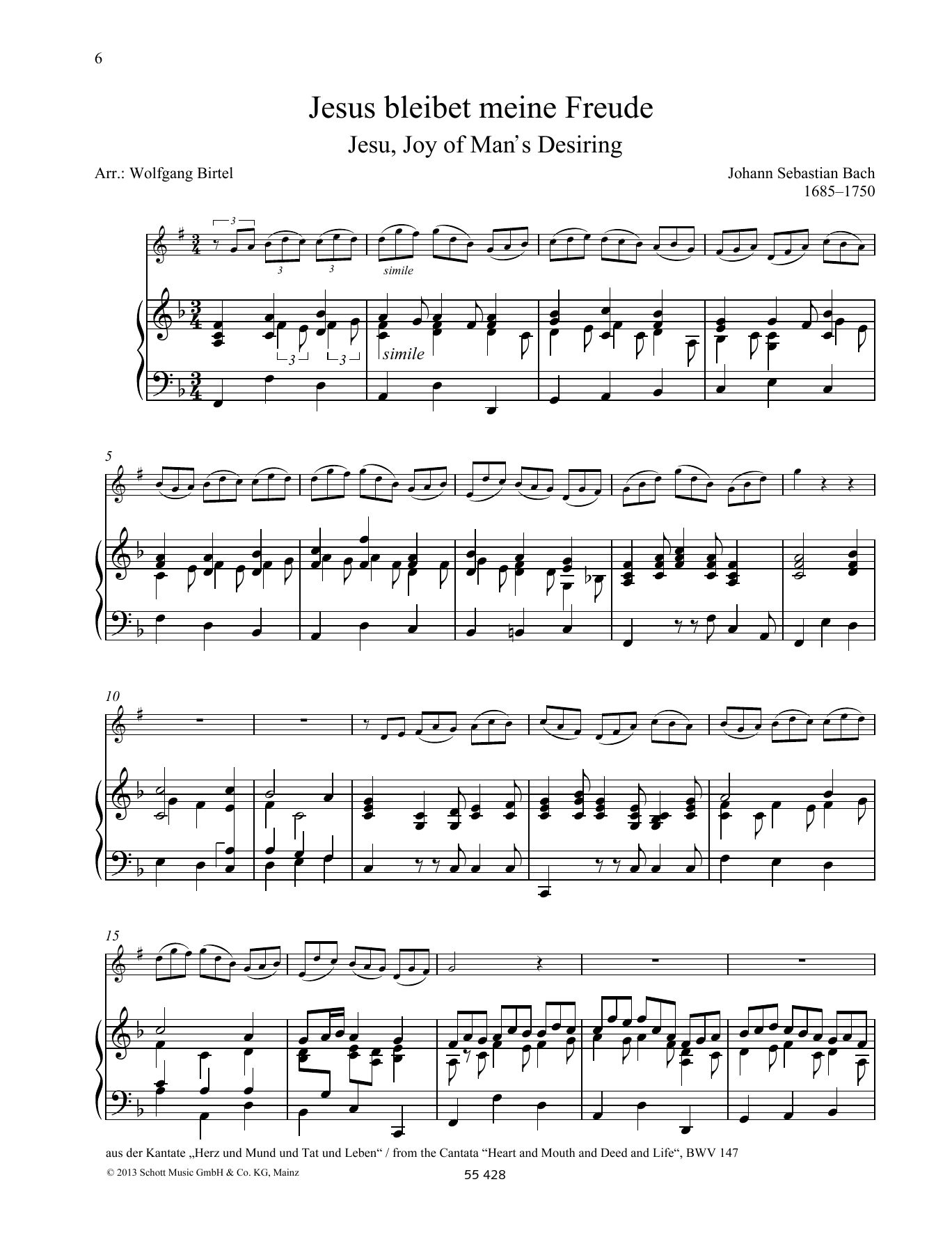 Download Johann Sebastian Bach Jesu, Joy of Man's Desiring Sheet Music