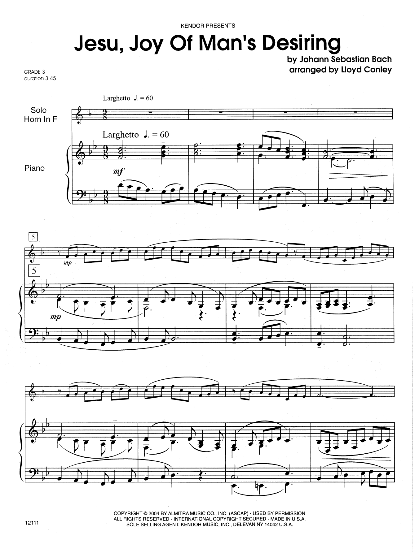 Download Lloyd Conley Jesu, Joy of Man's Desiring - Piano Sheet Music