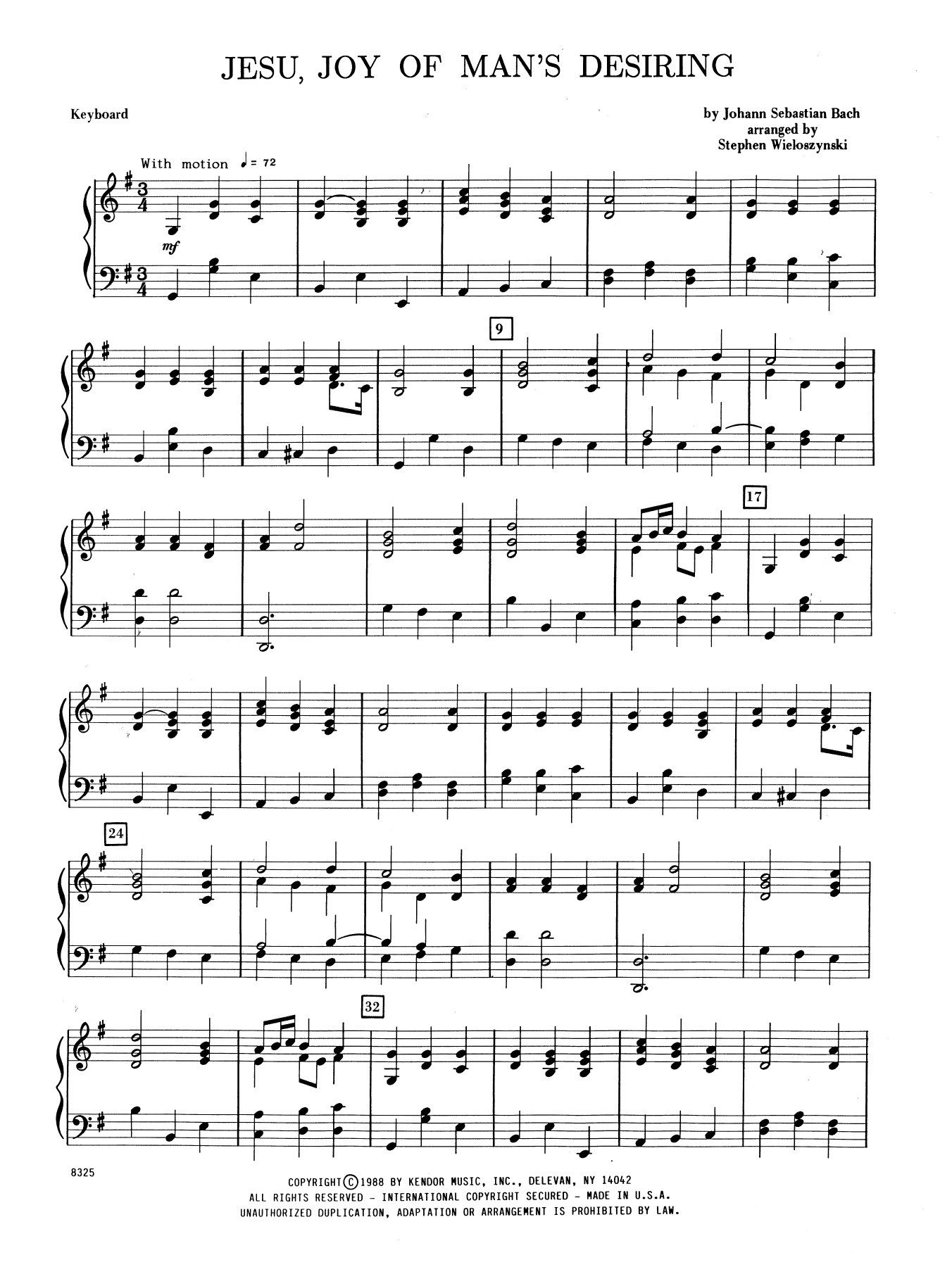 Download Stephen Wieloszynski Jesu, Joy of Man's Desiring - Piano Acc Sheet Music