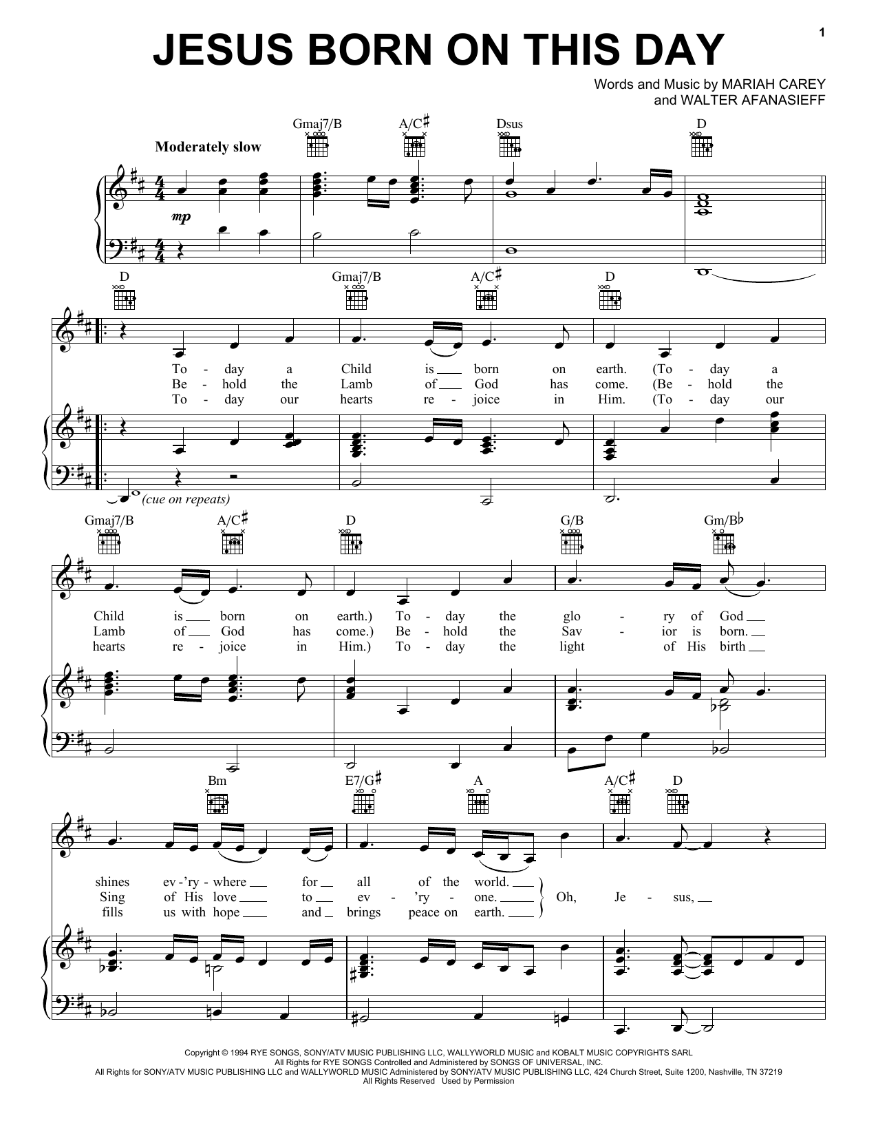 Download Walter Afanasieff Jesus Born On This Day Sheet Music