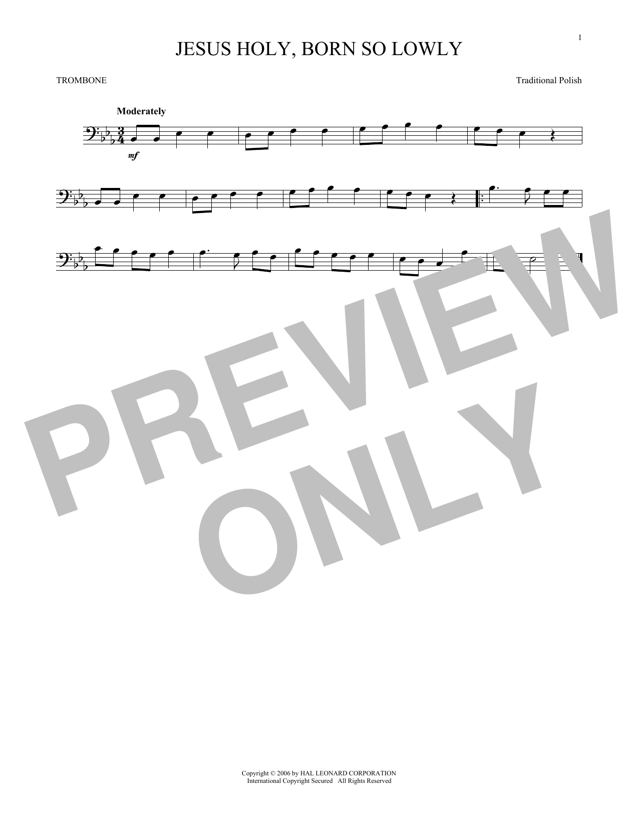 Download Traditional Carol Jesus Holy, Born So Lowly Sheet Music