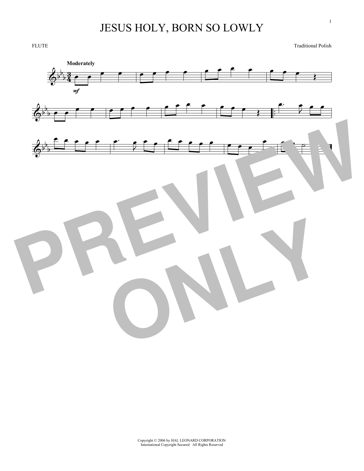 Download Traditional Carol Jesus Holy, Born So Lowly Sheet Music