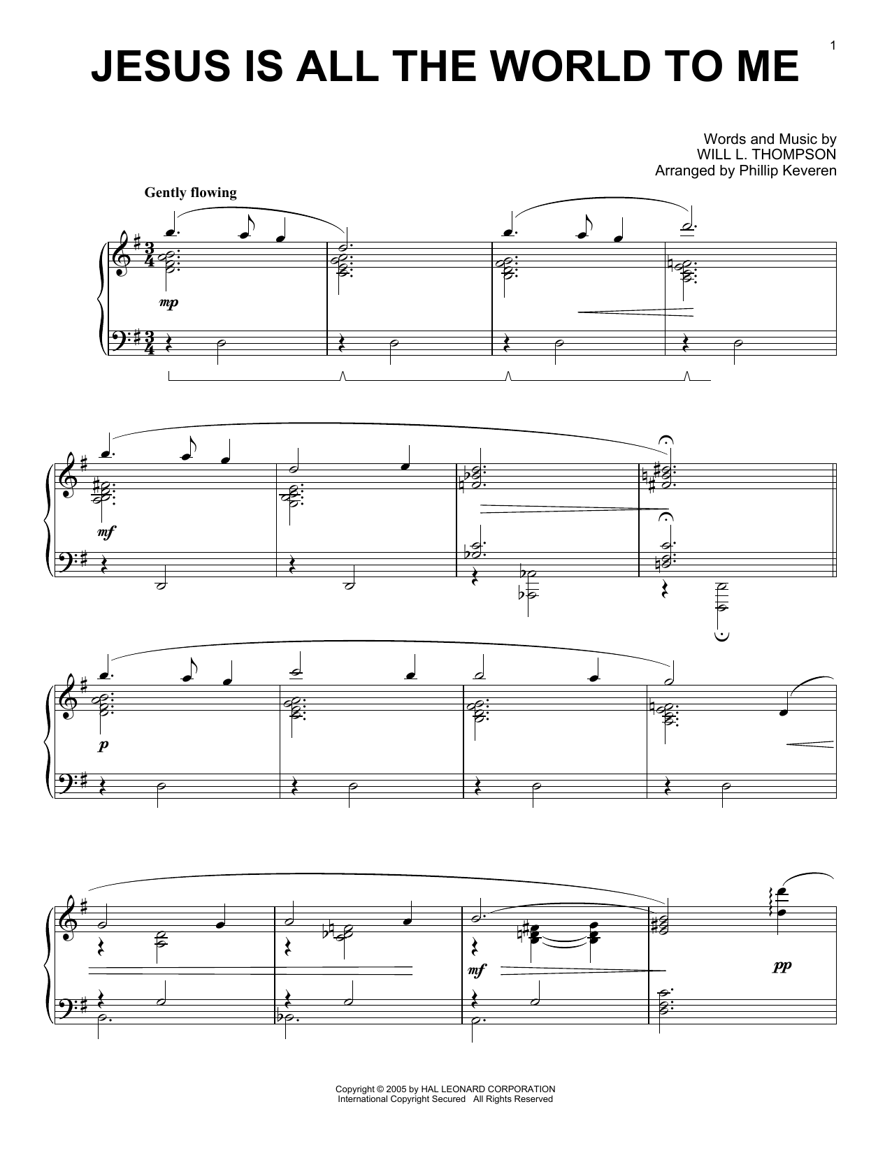 Download Will L. Thompson Jesus Is All The World To Me [Jazz vers Sheet Music