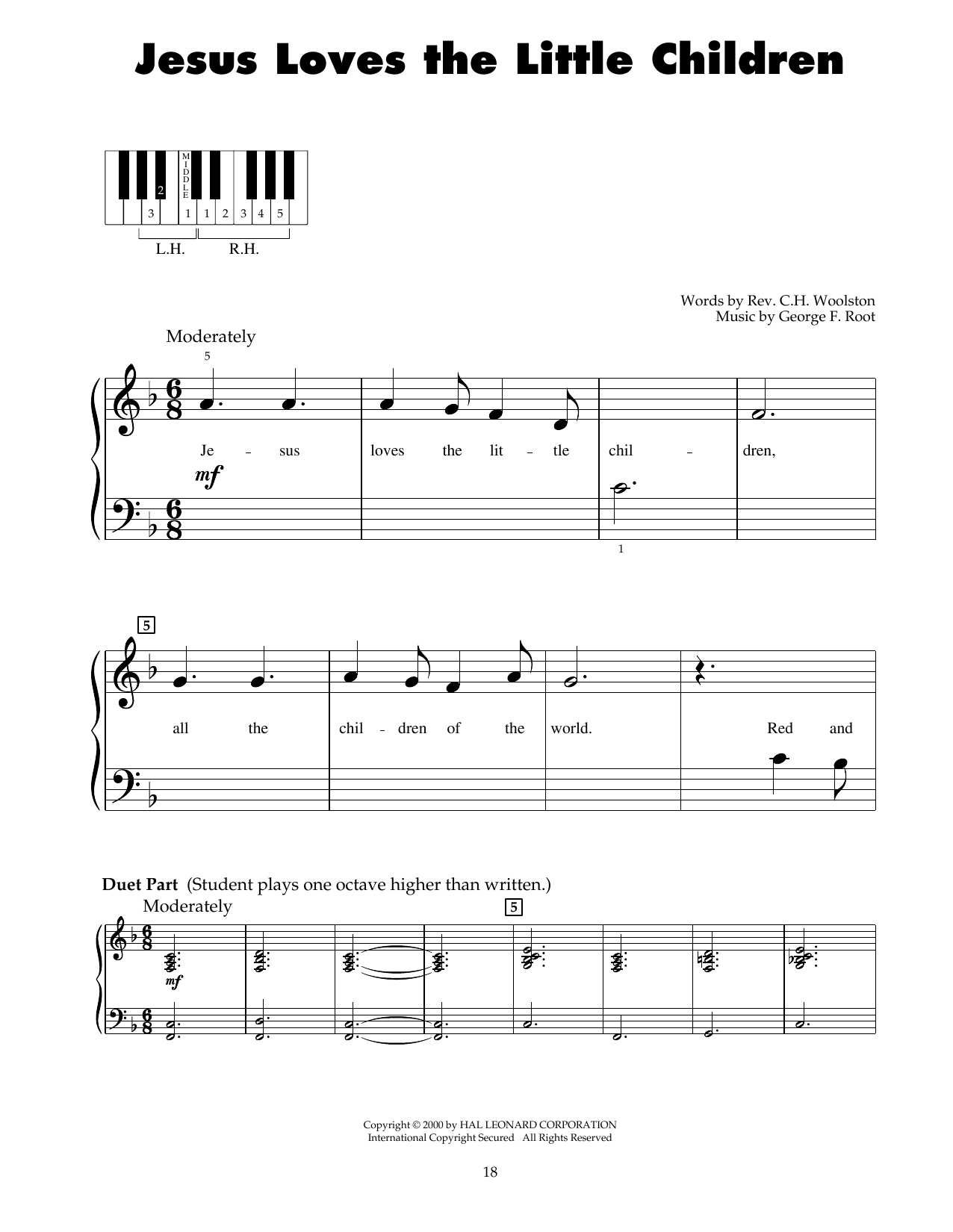 Download George F. Root Jesus Loves The Little Children Sheet Music