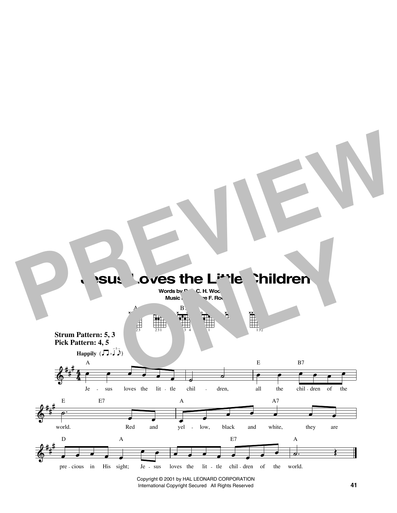 George F. Root Jesus Loves The Little Children sheet music notes printable PDF score