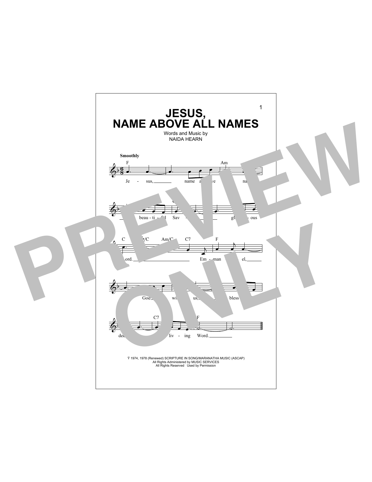 Download Naida Hearn Jesus, Name Above All Names Sheet Music