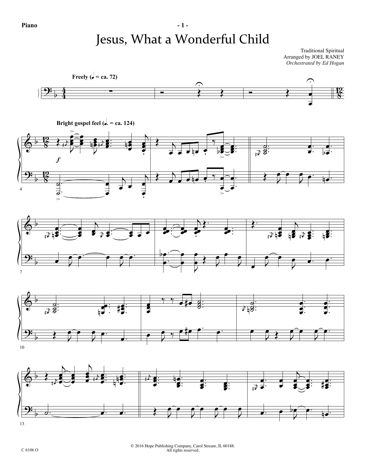 Download Joel Raney Jesus, What a Wonderful Child - Piano Sheet Music
