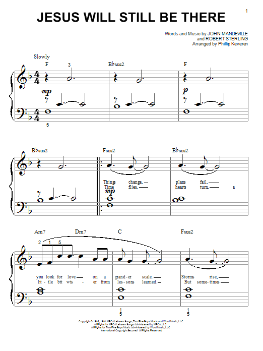 Download Point Of Grace Jesus Will Still Be There Sheet Music