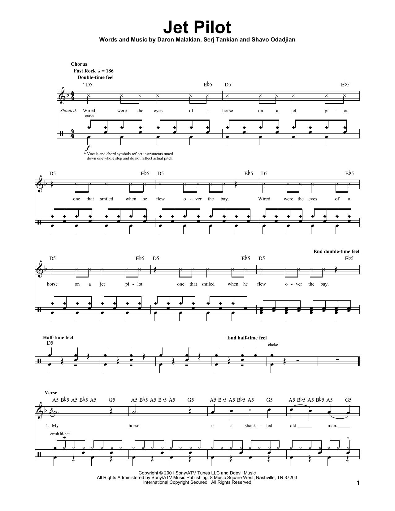 Download System Of A Down Jet Pilot Sheet Music