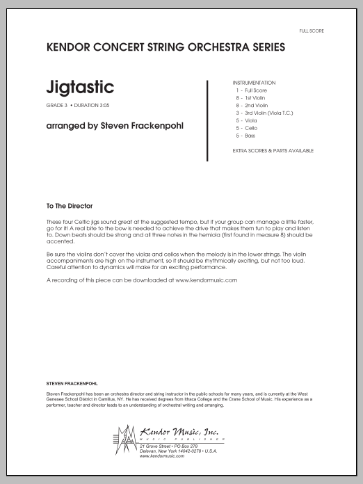Download Steven Frackenpohl Jigtastic - Conductor Score (Full Score Sheet Music