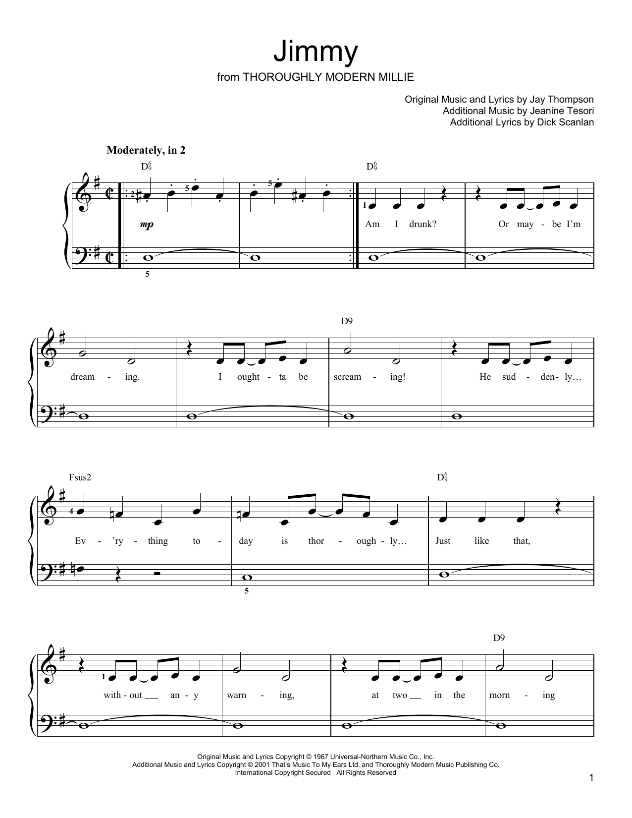 Download Jay Thompson Jimmy (from Thoroughly Modern Millie) Sheet Music