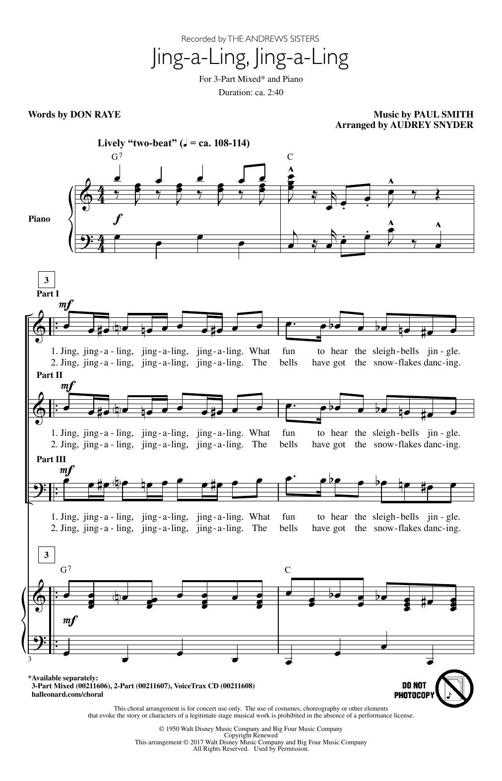 Download Audrey Snyder Jing-A-Ling, Jing-A-Ling Sheet Music