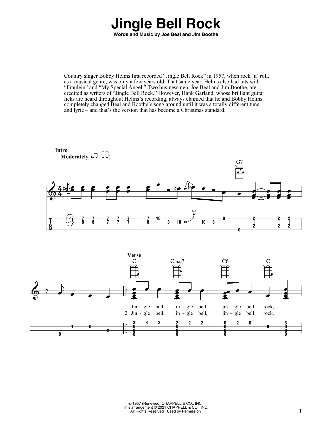 Download Bobby Helms Jingle Bell Rock (arr. Fred Sokolow) Sheet Music