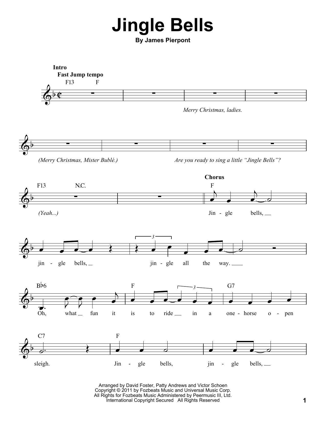 Download Michael Bublé Jingle Bells Sheet Music