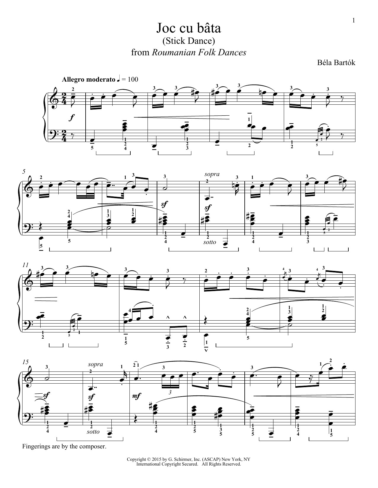 Download Béla Bartók Joc cu bata Sheet Music